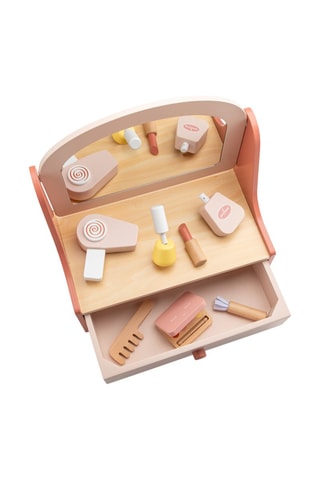 Toeletta e accessori di bellezza in legno - 8 pezzi - Da 3 anni