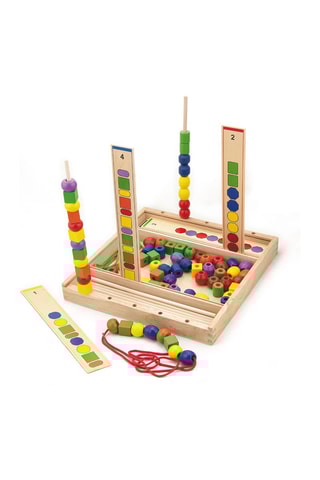 Gioco di perline da infilare in legno -  Da 3 anni