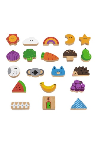 Gioco Tocca e trova in legno - 40 pezzi - Da 3 anni