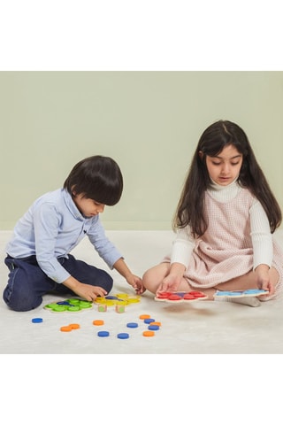 Gioco associazione colori pavone in legno - Da 3 anni