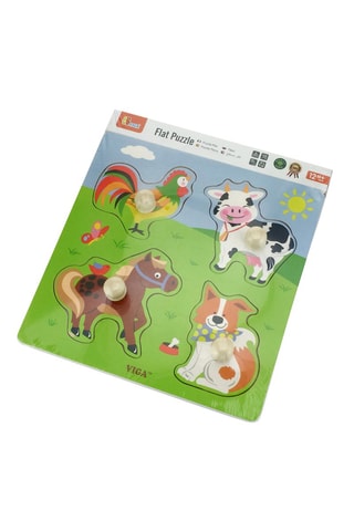 Puzzle animali della fattoria in legno  - 4 pezzi - Da 1 anno