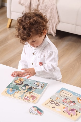 Puzzle mezzi di trasporto in legno - 5 pezzi - Da 18 mesi