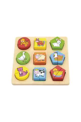 Puzzle in legno Animali della fattoria - 9 pezzi - Da 18 mesi