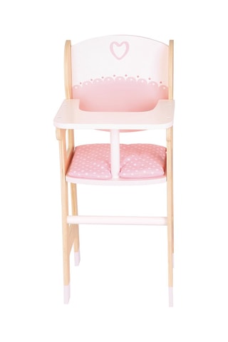 Seggiolone in legno per bambola - 
Da 3 anni - Rosa