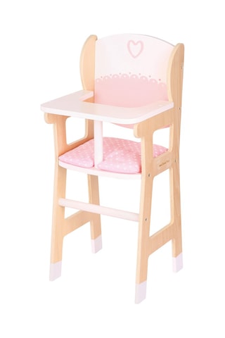 Seggiolone in legno per bambola - 
Da 3 anni - Rosa