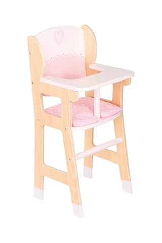 Seggiolone in legno per bambola - 
Da 3 anni - Rosa