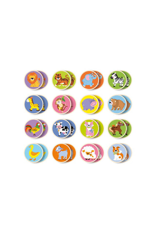 Gioco memory in legno Animali - Da 3 anni