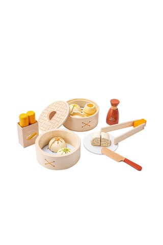 Set prodotti di dim sum in legno