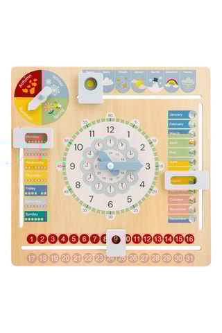 Calendario e orologio in inglese in legno - Da 3 anni