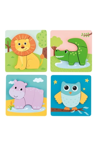 Puzzle 4 pezzi in legno - Da 12 mesi