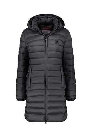 Anorak largo con capucha - Negro