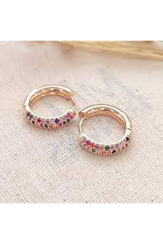 Criollas - Latón chapado en oro y circones multicolor