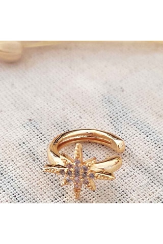 Earcuff de estrella - Latón chapado en oro 