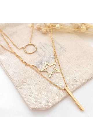 Collar - Latón chapado en oro 