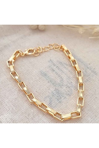 Pulsera de cadena - Latón chapado en oro 