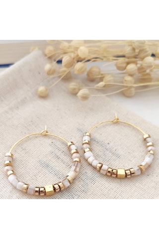 Criollas - Latón chapado en oro y perlas 