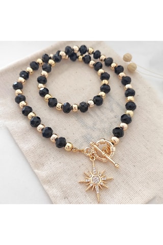 Collar de estrella - Latón chapado en oro, cristales y circones