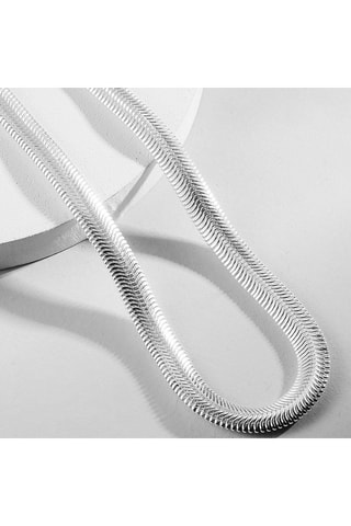 Colar em corrente italiana - Latão prateado