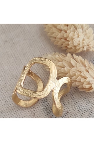 Anillo en espiral ajustable - Latón bañado y chapado en oro mate