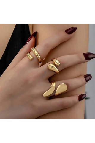 Anillo ajustable - Latón chapado en oro