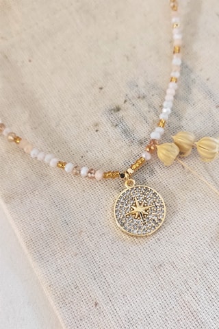 Collar - Chapado en oro amarillo y circones