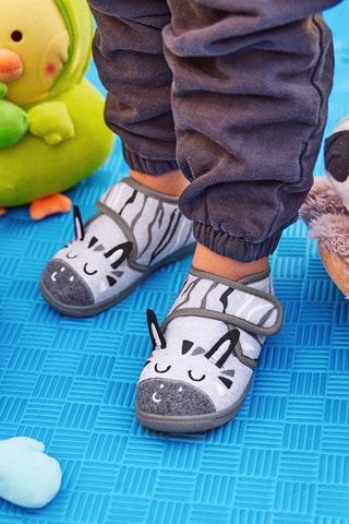 Pantoffels Luna Grijs en Wit