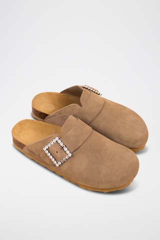 Sabots en nubuck - Marron clair