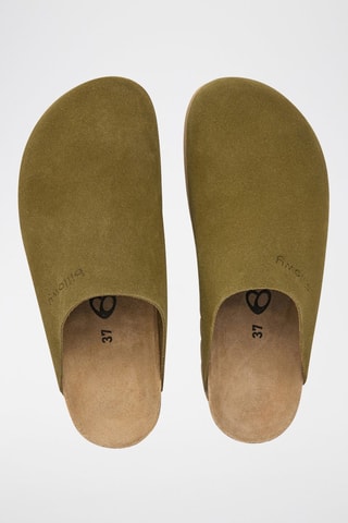 Leren Platform Clogs - Kaki