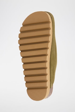 Leren Platform Clogs - Kaki