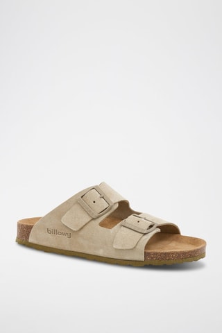 Mules en nubuck - Vert clair