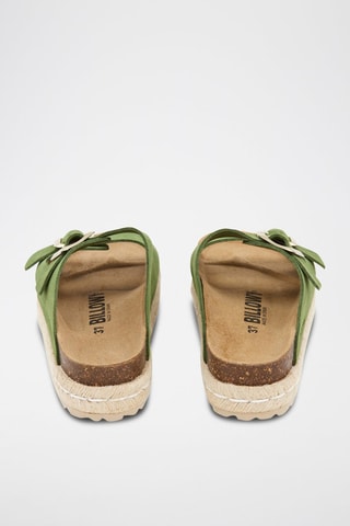 Sandales plateformes en nubuck - Vert