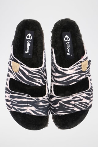 Mules - Noir et rose chiné