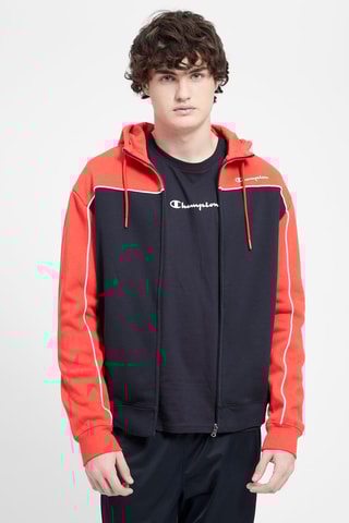 Sweat à capuche - Rouge et bleu marine