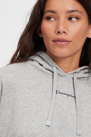 Sweat court à capuche - Gris clair chiné et noir