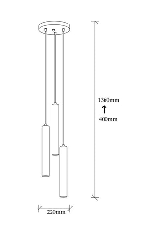 Suspension Tempo - Doré - 3 x 40 W