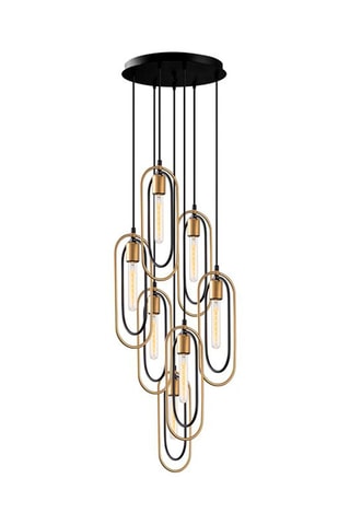 Suspension Cerco - Noir et doré - 7 x 40 W