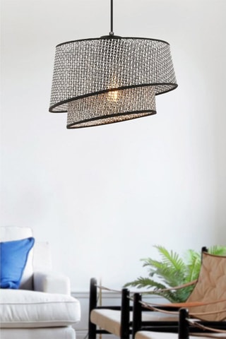 Suspension Barette Hazeran - Gris foncé et noir - 45 - 60 W