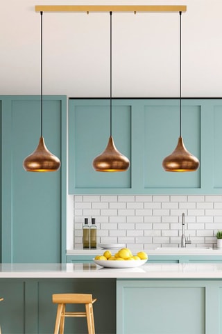 Suspension Muba - Noir et doré rose - 3 x 40 W