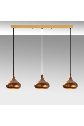 Suspension Muba - Noir et doré rose - 3 x 40 W