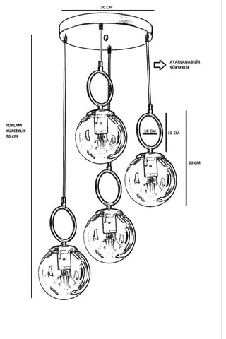 Suspension Morino - Blanc et doré
