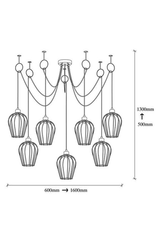 Suspension Tel - Noir - 7 x 100 W