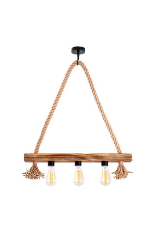Suspension en bois Erebos - Naturel - 3 x 40 W