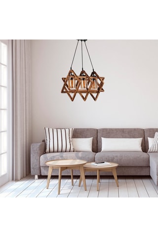 Suspension en bois Berlin Naturel et noir