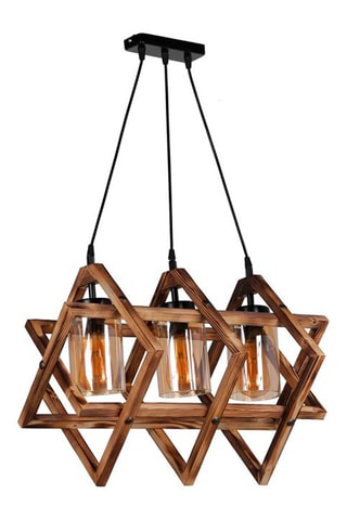 Suspension en bois Berlin Naturel et noir