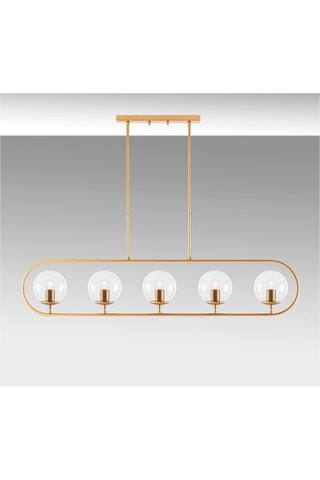 Suspension - Doré et blanc - 5 x 15 W