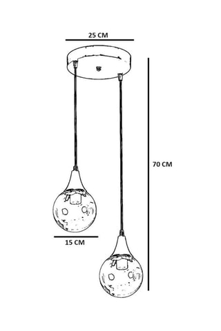 Suspension Afra 2 - Doré - 2 x 60 W