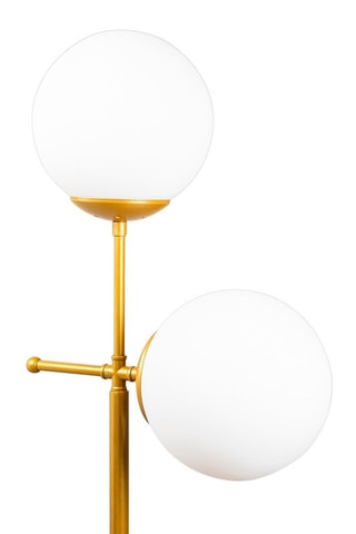 Lampadaire - Ivoire et imitation noyer - 2 x 100 W