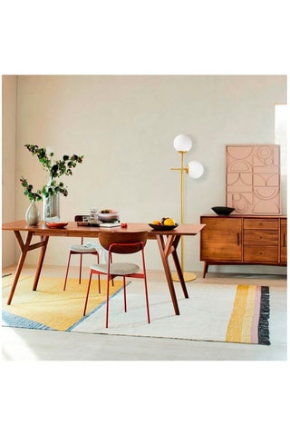 Lampadaire - Ivoire et imitation noyer - 2 x 100 W