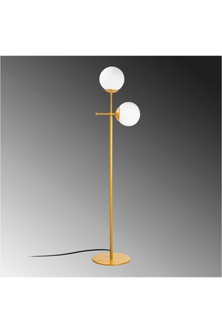 Lampadaire - Ivoire et imitation noyer - 2 x 100 W