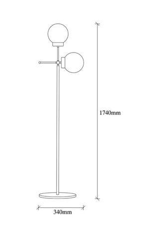 Lampadaire - Ivoire et imitation noyer - 2 x 100 W